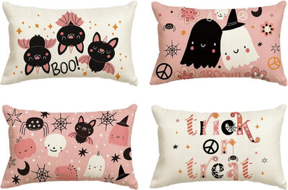 Halloween Cartoon Pattern Printed Pillowcase Home Festival Decoration