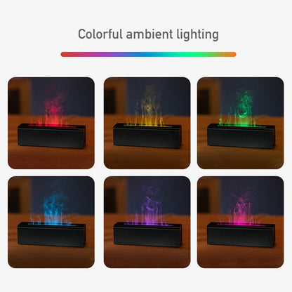 Flame Aromatherapy Diffuser Air Humidifier USB Cool Mist Maker Fogger Essential Oil Diffuser 7-Color Flame Humidifier-A Durable